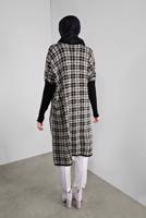 Tesettür giyim BEJ KARELİ TRİKO TUNİK 1002 