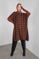 Tesettür giyim TABA KARELİ TRİKO TUNİK 1002 