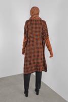 Tesettür giyim TABA KARELİ TRİKO TUNİK 1002 