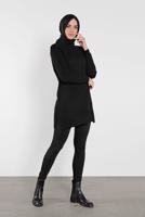 Vêtements hijab NOIR TUNIQUE À COL ROULE 1302 