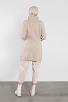 Tesettür giyim BEJ BOĞAZLI  TRİKO TUNİK 1302