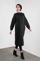 Tesettür giyim SİYAH ÖRGÜ DESENLİ TUNİK  2946 