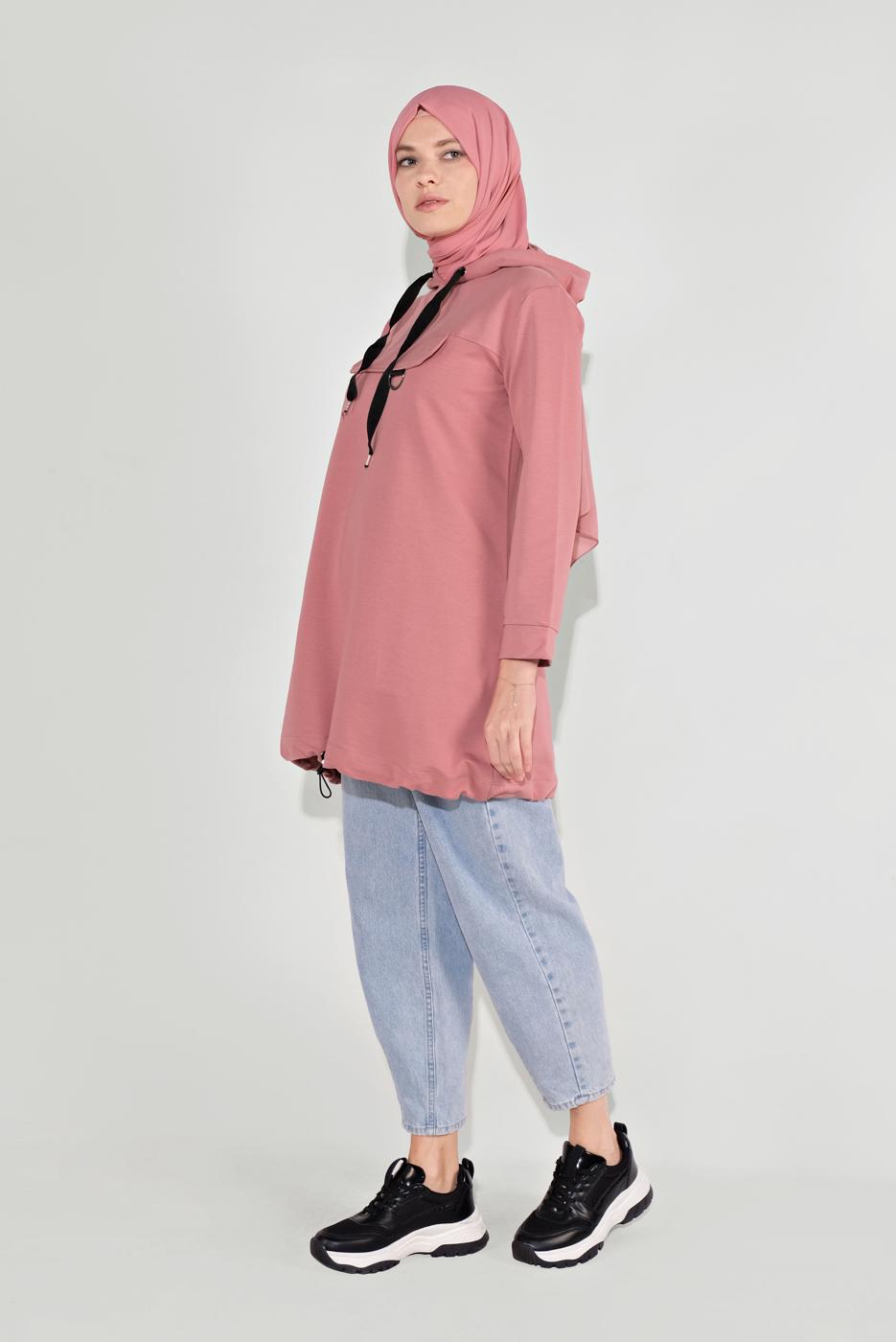 Hijab clothing POWDER HOODED TUNIC 3001