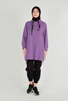 Vêtements hijab POURPRE TUNIQUE À CAPUCHE 3001