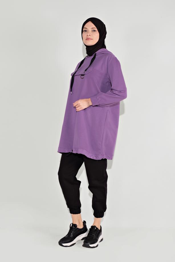 Tesettür giyim  KAPÜŞONLU TUNİK 3001 - TRENDTESETTÜR