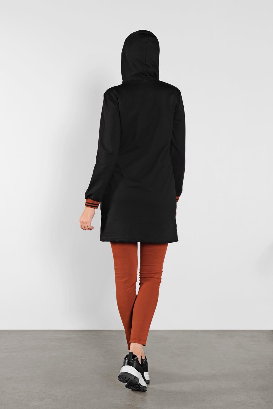 Vêtements hijab NOIR TUNIQUE SPORT À ZIPPÉ 3302