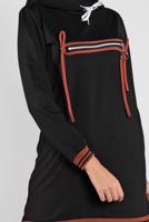 Vêtements hijab NOIR TUNIQUE SPORT À ZIPPÉ 3302