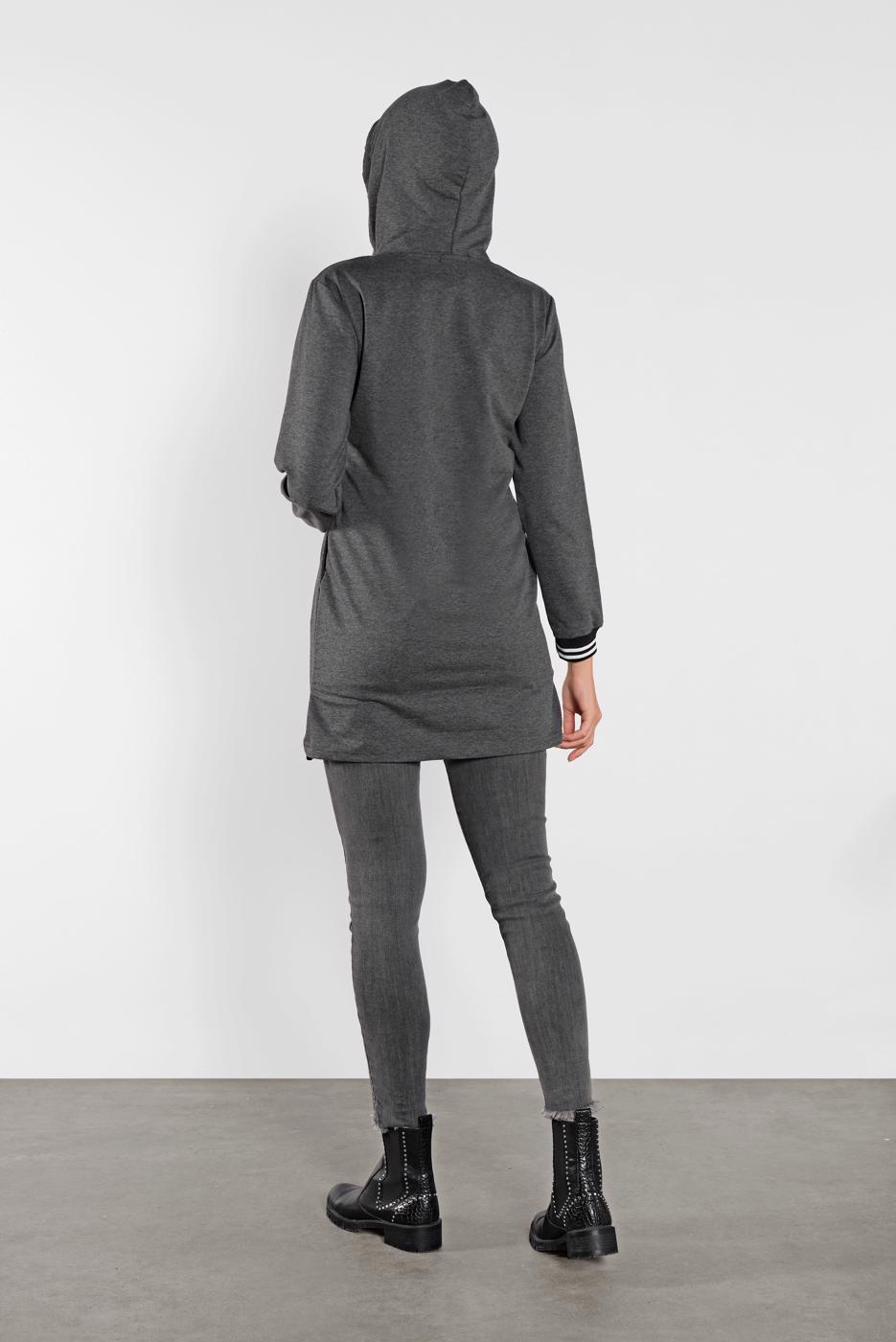 Hijab clothing GREY ZIPPED SPORT TUNIC 3302 
