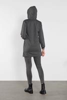 Hijab clothing GREY ZIPPED SPORT TUNIC 3302 