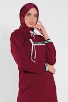 Vêtements hijab ROUGE BORDEAUX TUNIQUE SPORT À ZIPPÉ 3302