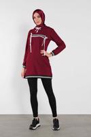 Vêtements hijab ROUGE BORDEAUX TUNIQUE SPORT À ZIPPÉ 3302