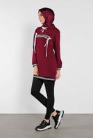 Vêtements hijab ROUGE BORDEAUX TUNIQUE SPORT À ZIPPÉ 3302