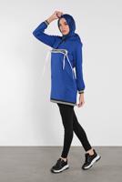 Vêtements hijab BLEU MARINE TUNIQUE SPORT À ZIPPÉ 3302