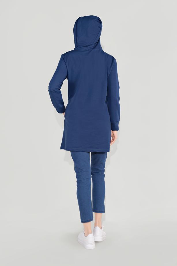 Hijab clothing  PRINTED HOODED TUNIC 4001 - TRENDTESETTÜR