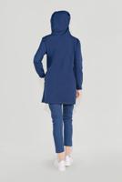 Tesettür giyim LACİVERT ÖNÜ BASKILI KAPÜŞONLU TUNİK 4001