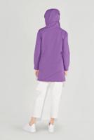 Tesettür giyim MOR ÖNÜ BASKILI KAPÜŞONLU TUNİK 4001