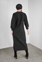 Hijab clothing BLACK DRESS WITH BOBBLE 4234 