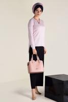 Tesettür giyim PUDRA  ALVİNA BİSİKLET YAKA TRİKO TUNİK 4503