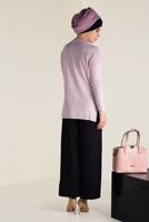 Tesettür giyim PUDRA  ALVİNA BİSİKLET YAKA TRİKO TUNİK 4503