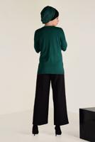 Tesettür giyim YEŞİL  ALVİNA BİSİKLET YAKA TRİKO TUNİK 4503