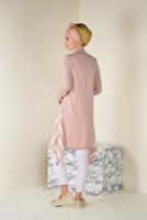 Tesettür giyim PUDRA ALVİNA ASİMETRİK KESİM ŞERİT DETAYLI TUNİK  4517  