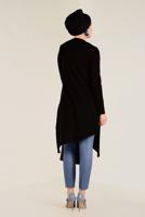 Tesettür giyim SİYAH ALVİNA ASİMETRİK KESİM TRİKO TUNİK 4526