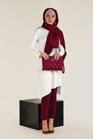 Tesettür giyim KREM ALVİNA ASİMETRİK KESİM TRİKO TUNİK 4526