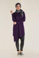 Tesettür giyim MÜRDÜM ALVİNA ASİMETRİK KESİM TRİKO TUNİK 4526