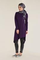 Tesettür giyim MÜRDÜM ALVİNA ASİMETRİK KESİM TRİKO TUNİK 4526