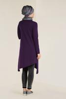Tesettür giyim MÜRDÜM ALVİNA ASİMETRİK KESİM TRİKO TUNİK 4526