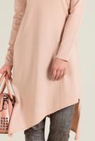 Tesettür giyim PUDRA ALVİNA ASİMETRİK KESİM TRİKO TUNİK 4526