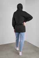 Tesettür giyim SİYAH PONPON DESENLİ  TUNİK 9234 