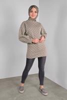 Hijab clothing BEIGE TUNIC WITH BOBBLES 9234 