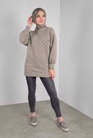 Hijab clothing BEIGE TUNIC WITH BOBBLES 9234 
