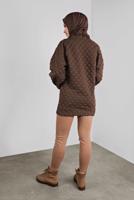 Tesettür giyim TABA PONPON DESENLİ  TUNİK 9234 