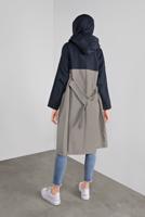 Vêtements hijab BLEU MARINE TRENCH-COAT AVEC CEINTURE 06001 