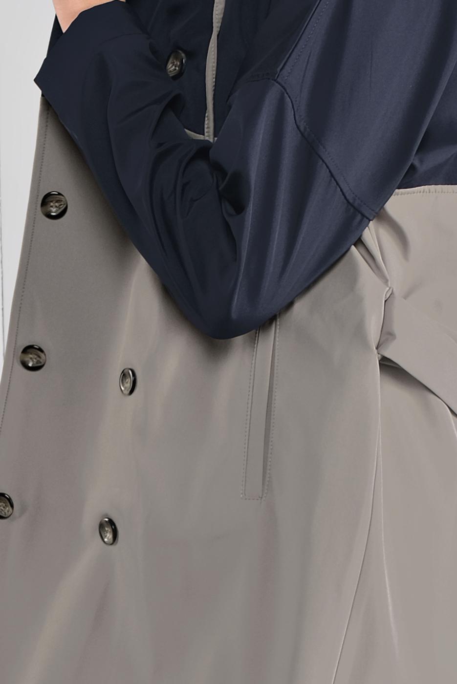Vêtements hijab BLEU MARINE TRENCH-COAT AVEC CEINTURE 06001 