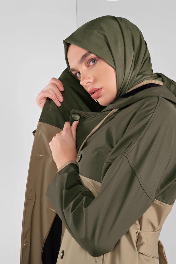 Vêtements hijab  BELTED TRENCH-COAT 06001  - TRENDTESETTÜR