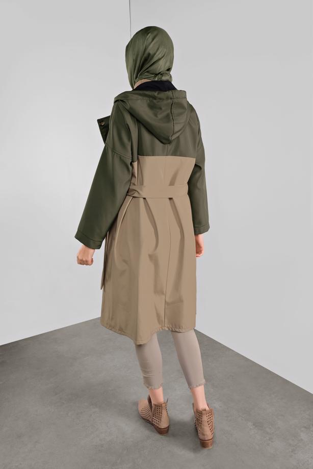 Vêtements hijab  BELTED TRENCH-COAT 06001  - TRENDTESETTÜR