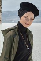 Tesettür giyim HAKİ ALVİNA KAPÜŞONLU SPOR TRENÇKOT 10012