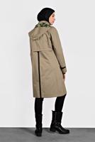 Tesettür giyim KAHVE ALVİNA KAPÜŞONLU SPOR TRENÇKOT 10012