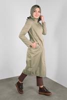 Hijab clothing BROWN ALVINA HOODED TRENCH-COAT 10014