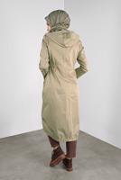 Hijab clothing BROWN ALVINA HOODED TRENCH-COAT 10014