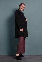 Hijab clothing BLACK ALVINA CORDUROY TRENCH-COAT 10140