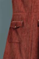 Tesettür giyim KAHVE  ALVİNA FİTİLLİ KADİFE CEPLİ TRENÇKOT 10141