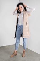 Tesettür giyim BEJ KAPÜŞONU KÜRKLÜ ŞİŞME YELEK 1000-1 