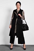 Tesettür giyim SİYAH ALVİNA SÜET YELEK T 40306