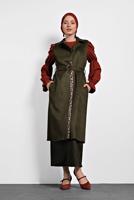 Tesettür giyim HAKİ ALVİNA SÜET YELEK T 40306