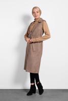 Tesettür giyim VİZON ALVİNA SÜET YELEK T 40306