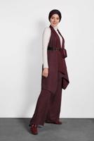 Tesettür giyim BORDO ALVİNA ASİMETRİK KESİM SALAŞ YELEK 40417